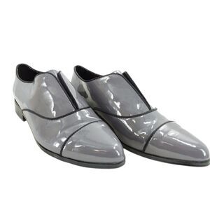 Saks Fifth Avenue original Felix smoke gray patent slip-on high loafer size 8